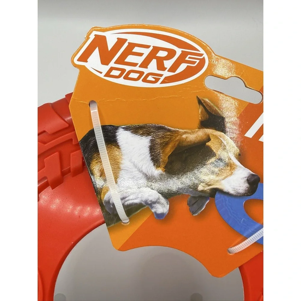 Nerf Dog Tire Flyer Dog Toy 10 Inch Red Durable Floating TPR 1111-2096